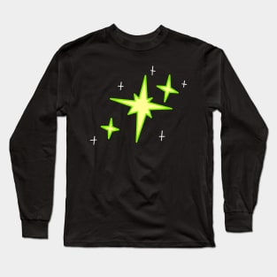 Green Sparkle Stars Long Sleeve T-Shirt